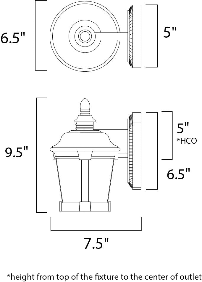 Maxim Dover LED 1-Light Outdoor Wall Lantern in Bronze 56096FSBZ