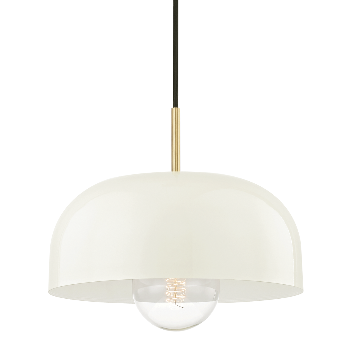 Mitzi 1 Light Pendant in Aged Brass/Cream H199701L-AGB/CR