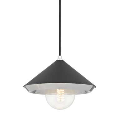 Mitzi 1 Light Pendant in Polished Nickel/Black H139701L-PN/BK