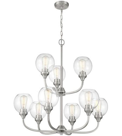 Craftmade Glenda Chandelier 9  Light in Brushed Polished Nickel 56229-BNK