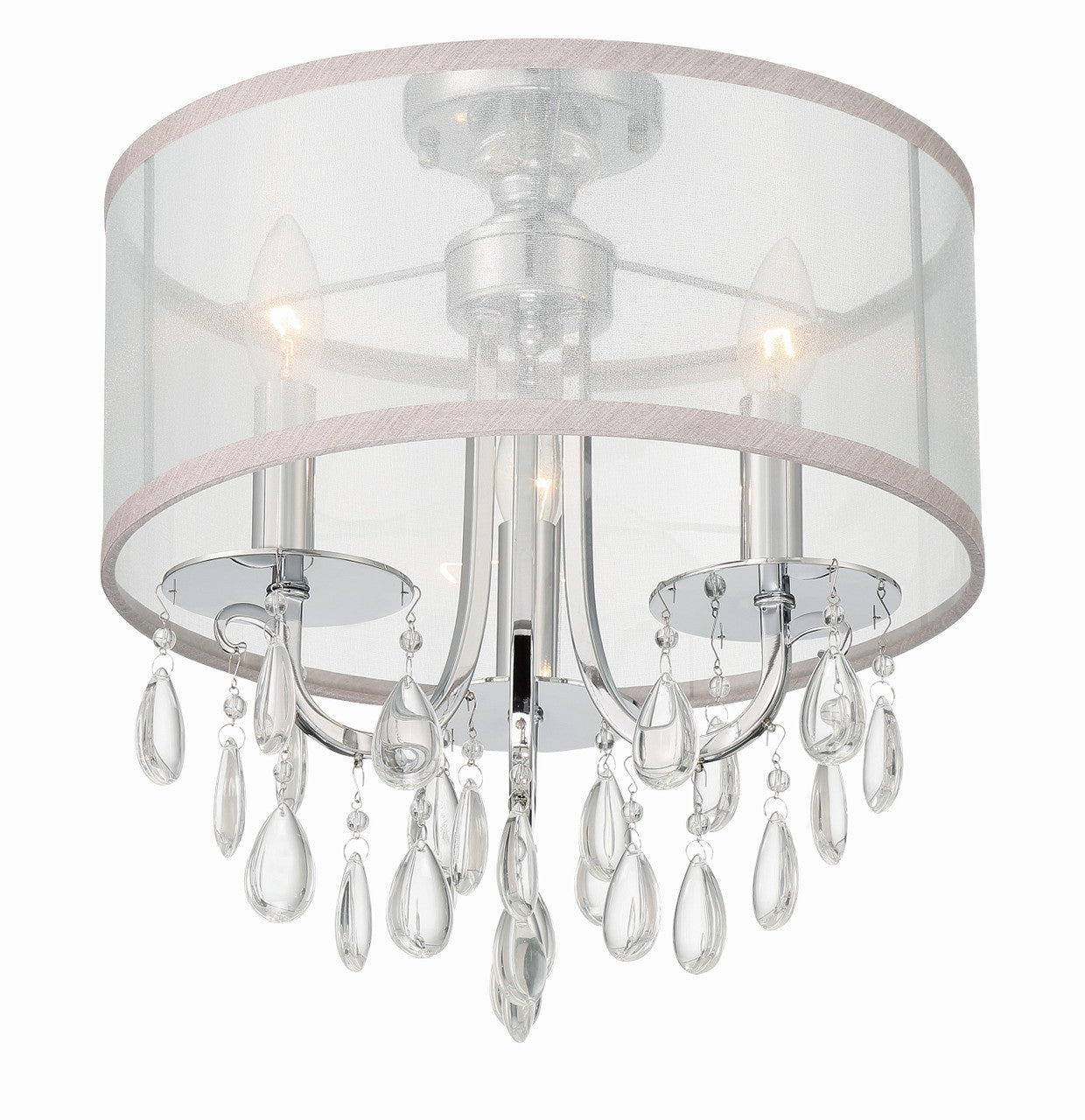 Crystorama Hampton 3 Light Polished Chrome Ceiling Mount 5623-CH_CEILING