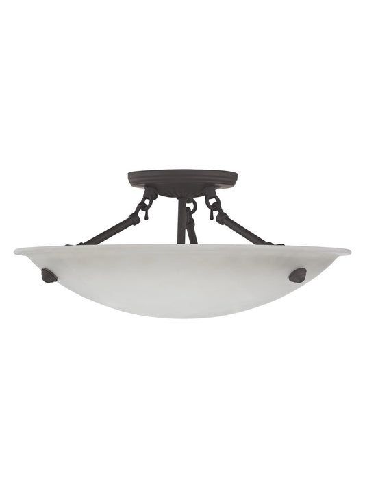 Livex Lighting Oasis Collection 3 Light Bronze Ceiling Mount in Bronze 5625-07