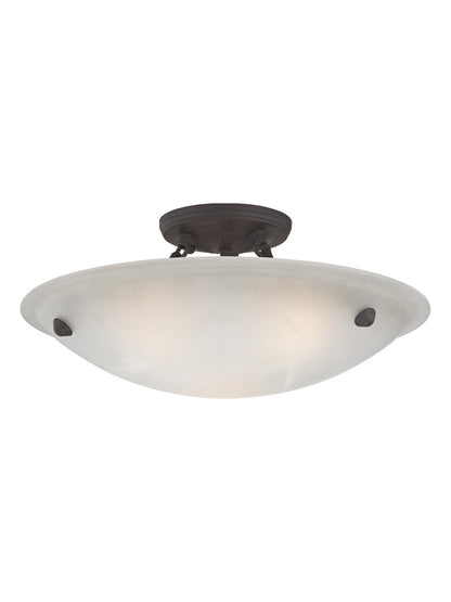 Livex Lighting Oasis Collection 3 Light Bronze Ceiling Mount in Bronze 5625-07