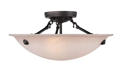 Livex Lighting Oasis Collection 3 Light Bronze Ceiling Mount in Bronze 5625-07