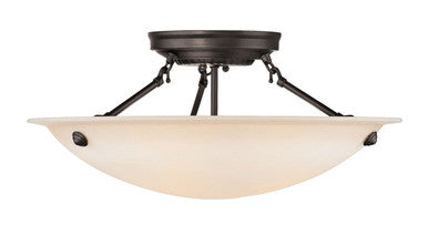 Livex Lighting Oasis Collection 3 Light Bronze Ceiling Mount in Bronze 5626-07