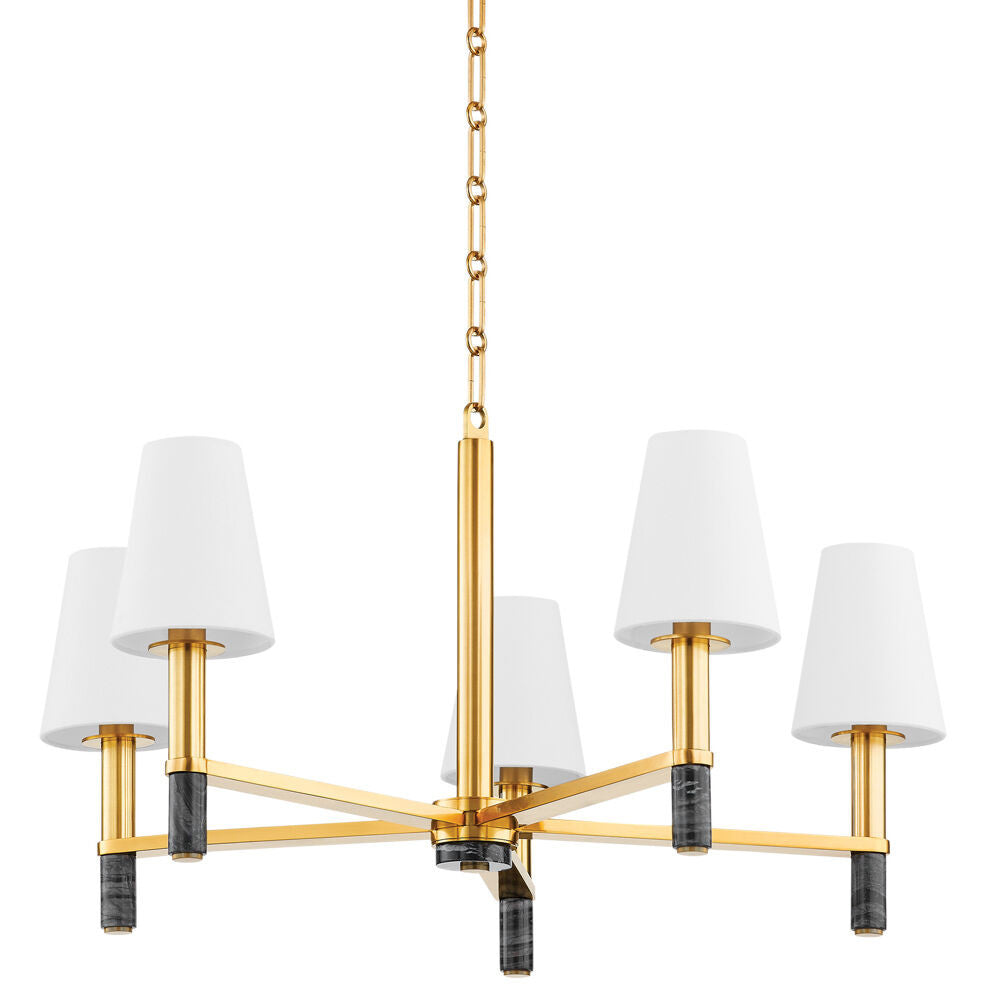 Hudson Valley Lighting Montreal Chandelier in Aged Brass 5630-AGB