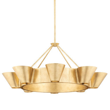 Hudson Valley Lighting Reeve Chandelier in Vintage Gold Leaf 5638-VGL