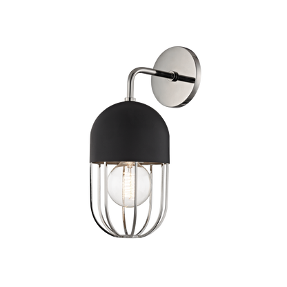 Mitzi 1 Light Wall Sconce in Polished Nickel/Black H145101-PN/BK