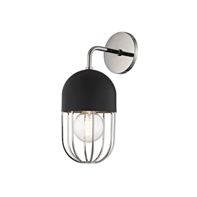 Mitzi 1 Light Wall Sconce in Polished Nickel/Black H145101-PN/BK