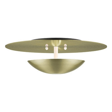 Livex Lighting Ventura Collection 2 Light Antique Brass Large Semi-Flush/ Wall Sconce 56570-01