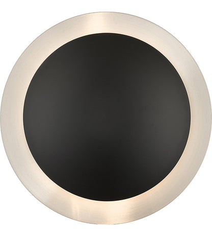 Livex Lighting Ventura Collection 2 Light Black Medium Semi-Flush/ Wall Sconce with Brushed Nickel Reflector Backplate 56571-04