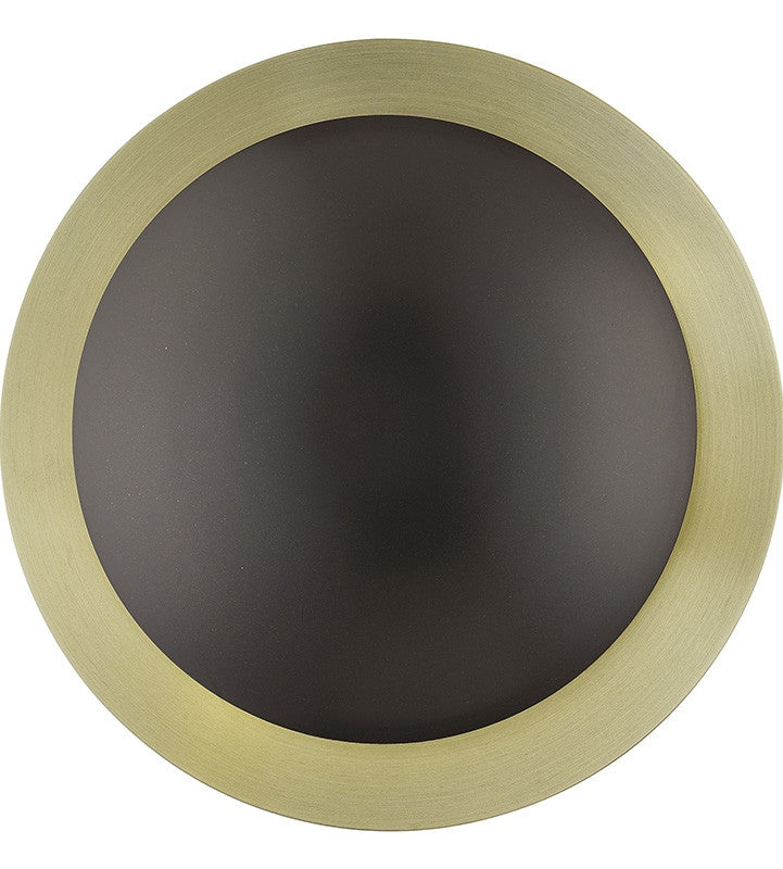 Livex Lighting Ventura Collection 2 Light English Bronze Medium Semi-Flush/ Wall Sconce with Antique Brass Reflector Backplate 56571-92