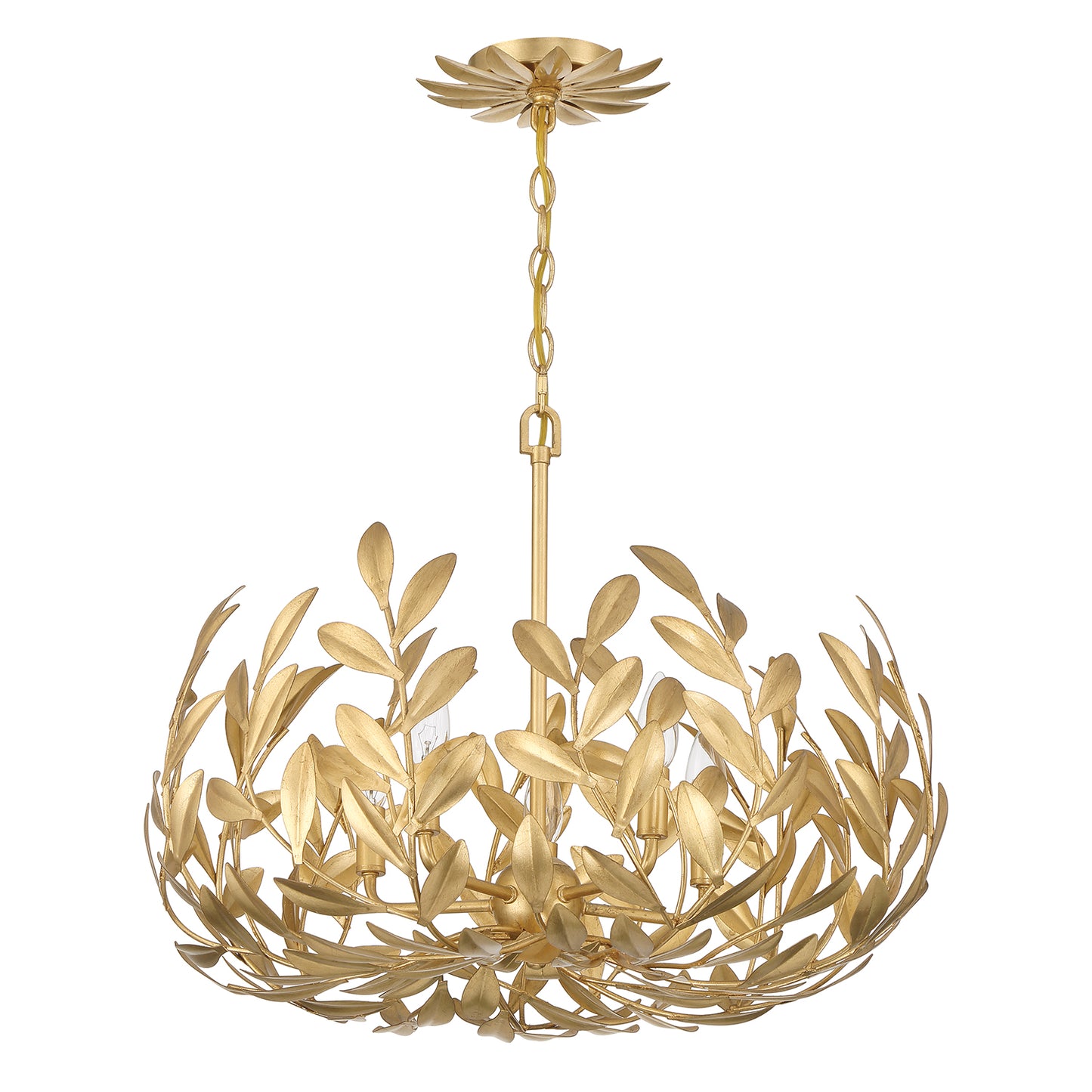 Crystorama Broche 5 Light Antique Gold Chandelier 566-GA