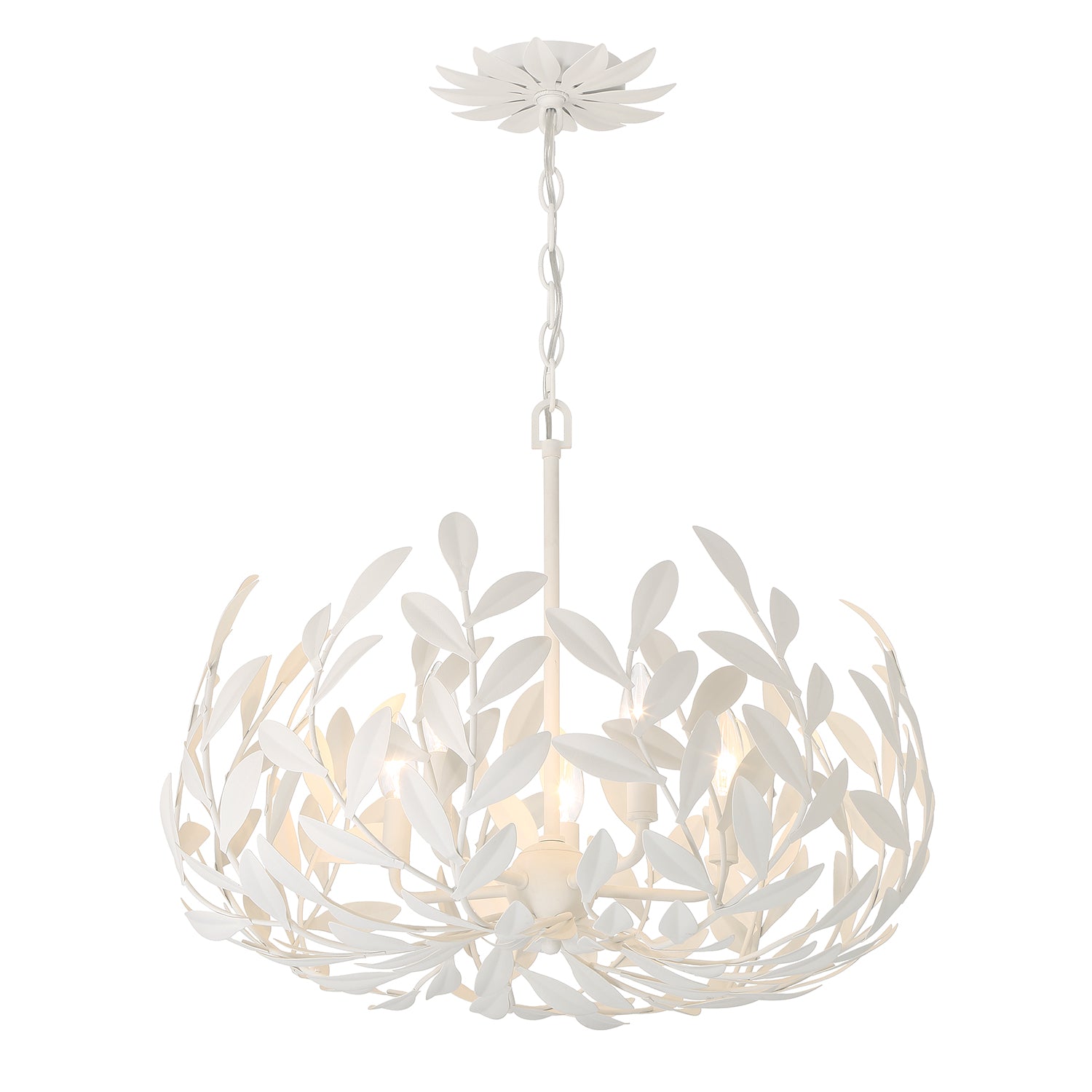 Crystorama Broche 5 Light Matte White Chandelier 566-MT