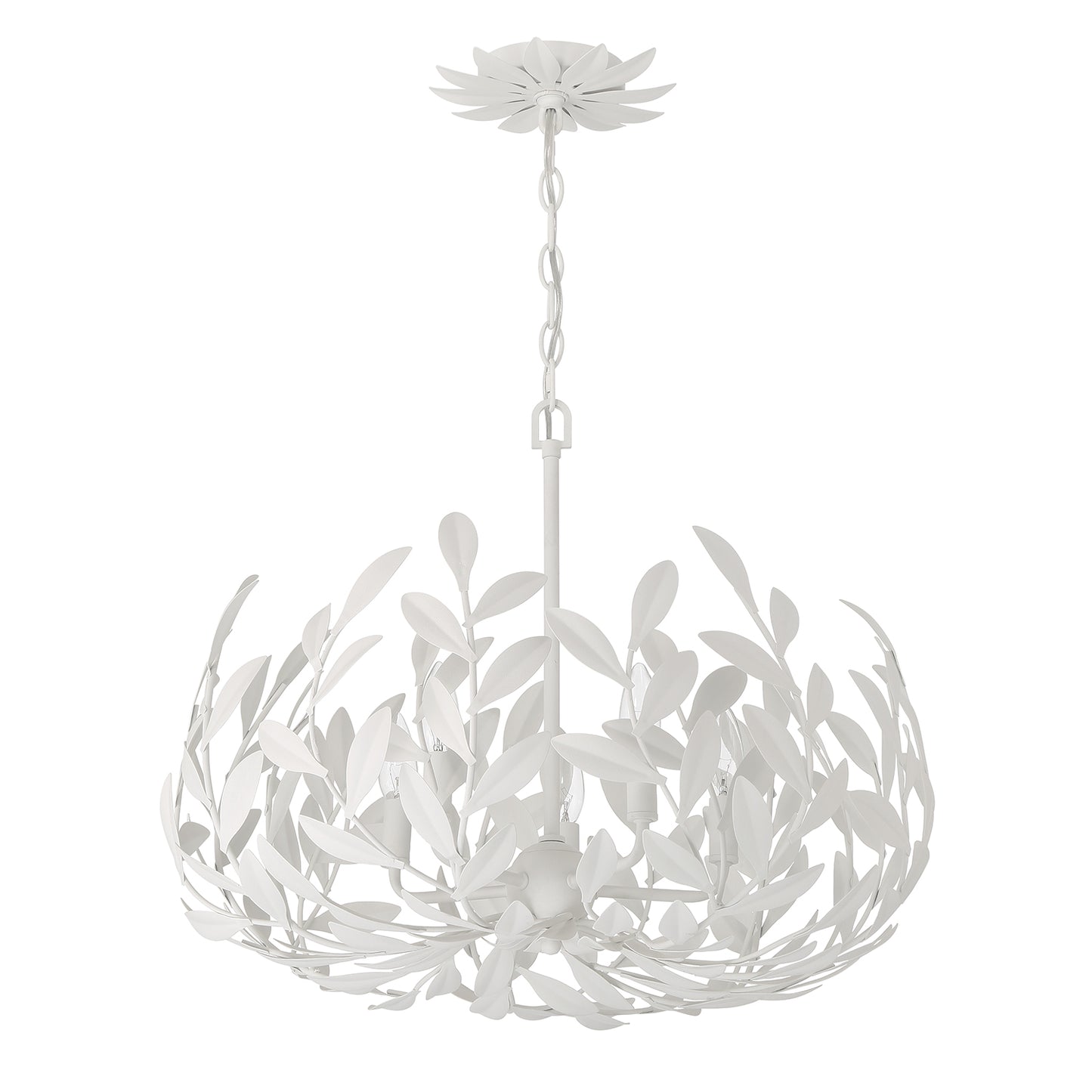 Crystorama Broche 5 Light Matte White Chandelier 566-MT