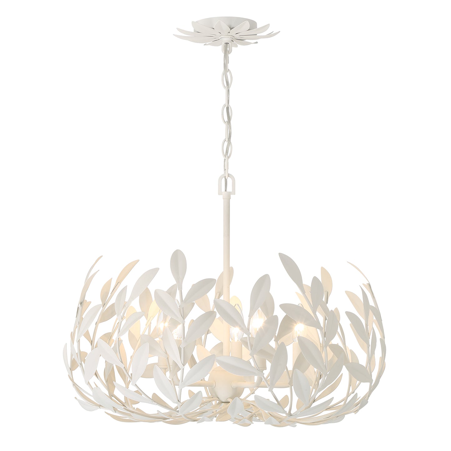 Crystorama Broche 5 Light Matte White Chandelier 566-MT