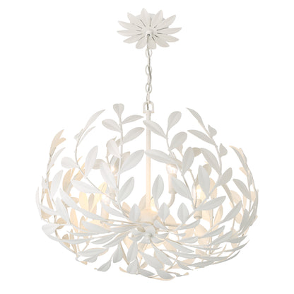 Crystorama Broche 5 Light Matte White Chandelier 566-MT