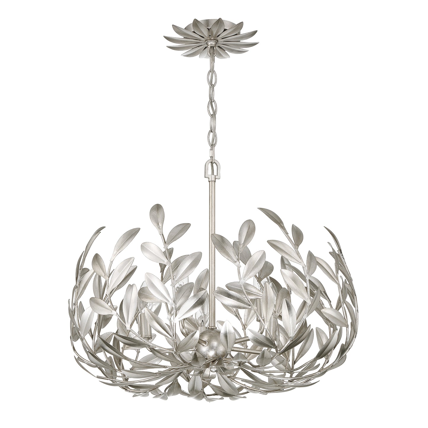 Crystorama Broche 5 Light Antique Silver Chandelier 566-SA