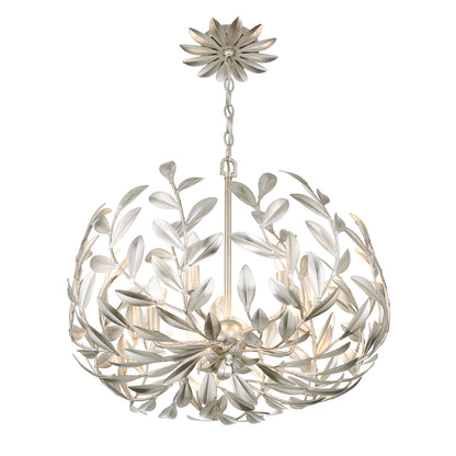 Crystorama Broche 5 Light Antique Silver Chandelier 566-SA