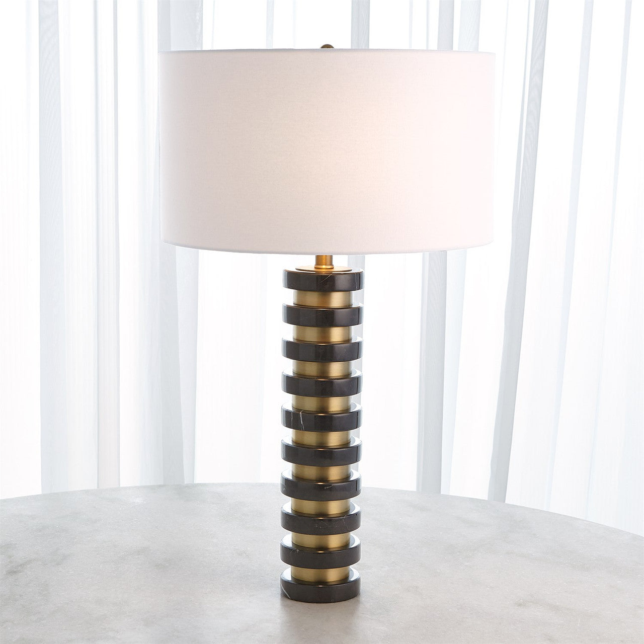 Global Views Marble Stack Lamp in Black 8.82973