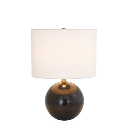 Global Views Marble Sphere Lamp in Black 8.82975