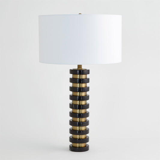 Global Views Marble Stack Lamp in Black 8.82973