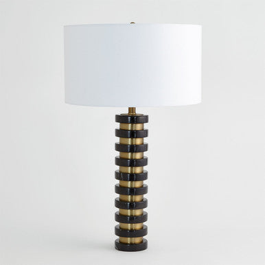 Global Views Marble Stack Lamp in Black 8.82973