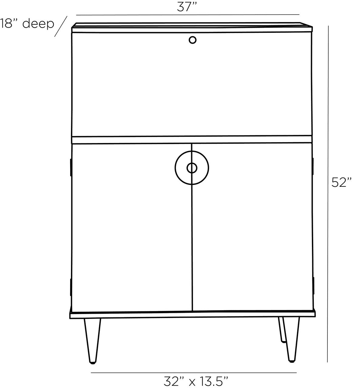 Arteriors Home Manhattan Cocktail Cabinet 5688