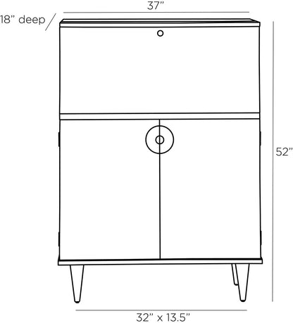 Arteriors Home Manhattan Cocktail Cabinet 5688