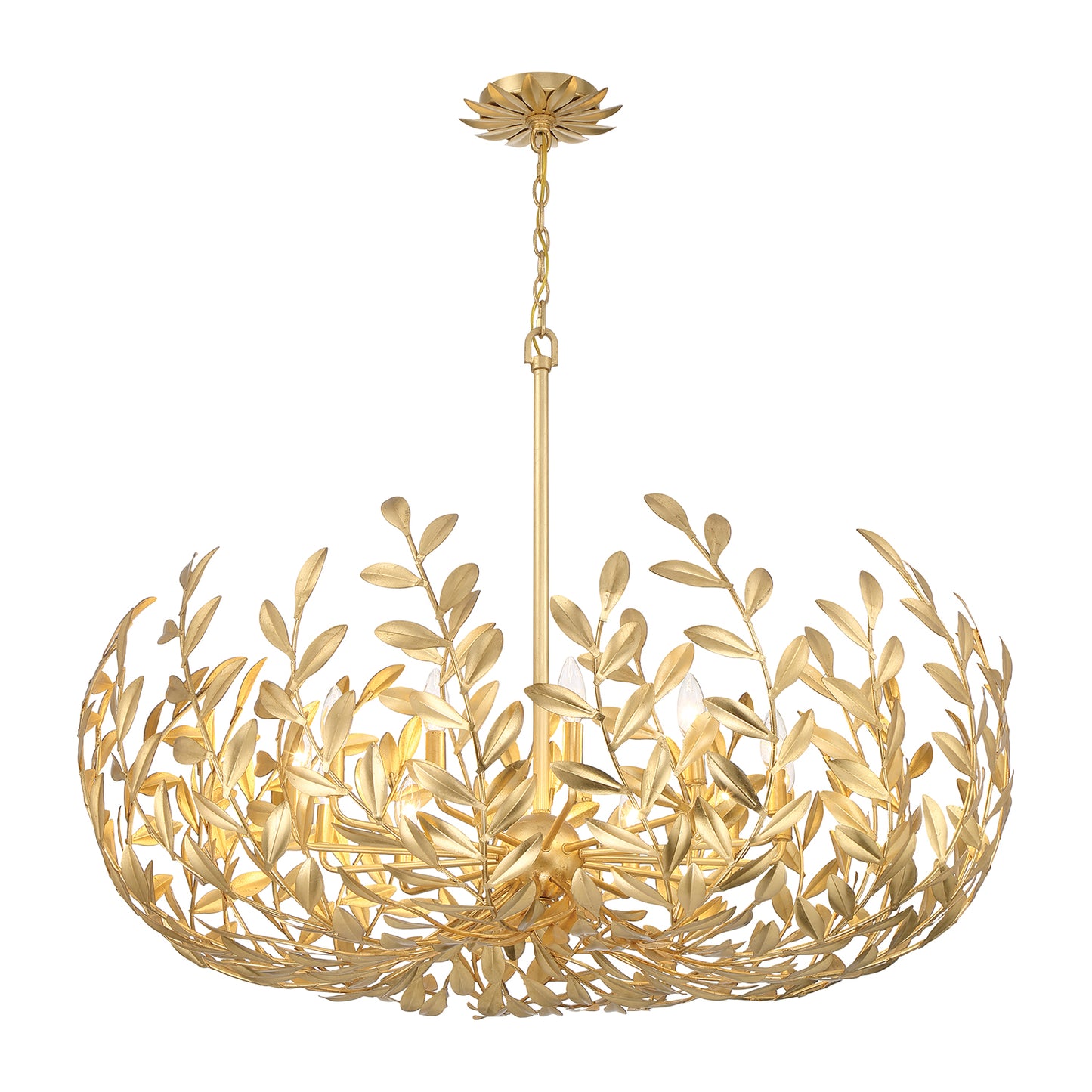 Crystorama Broche 12 Light Antique Gold Chandelier 569-GA