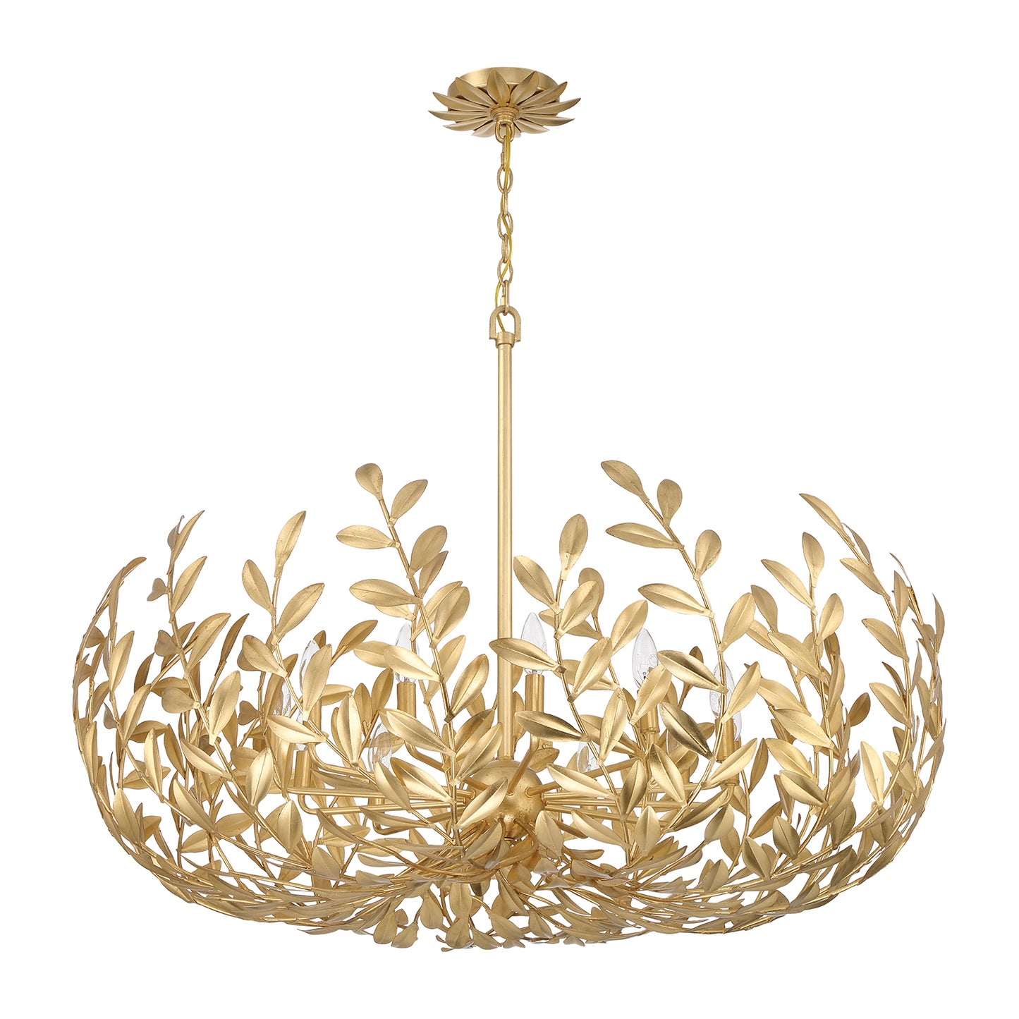 Crystorama Broche 12 Light Antique Gold Chandelier 569-GA