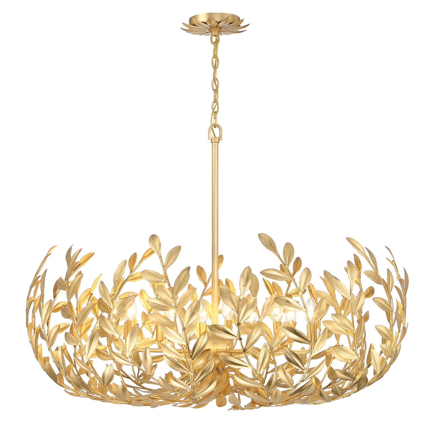 Crystorama Broche 12 Light Antique Gold Chandelier 569-GA