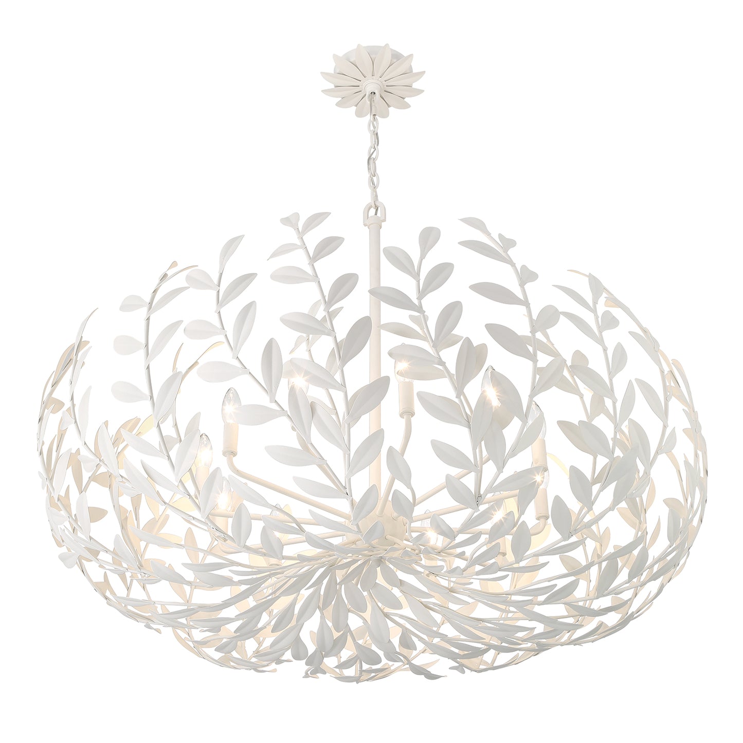 Crystorama Broche 12 Light Matte White Chandelier 569-MT