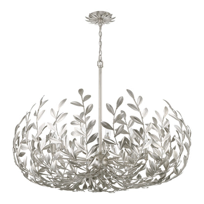 Crystorama Broche 12 Light Antique Silver Chandelier 569-SA