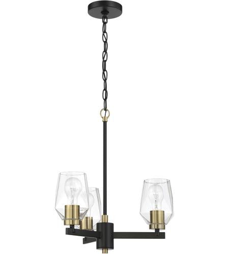 Craftmade Avante Grand 3 Light Chandelier in Flat Black/Satin Brass 56923-FBSB