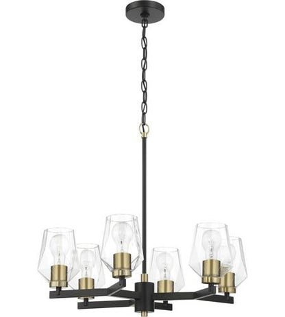 Craftmade Avante Grand 6 Light Chandelier in Flat Black/Satin Brass 56926-FBSB