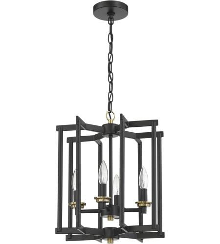 Craftmade Avante Grand 4 Light Cage Foyer in Flat Black/Satin Brass 56934-FBSB