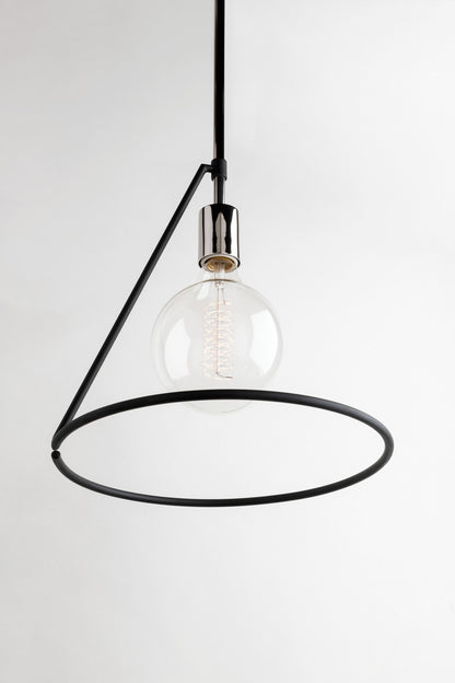 Mitzi 1 Light Pendant in Polished Nickel/Black H245701-PN/BK