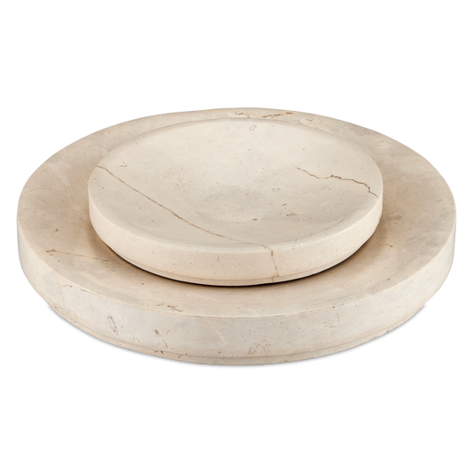 Currey & Co. Grecco Marble Low Bowl Set of 2 1200-0806