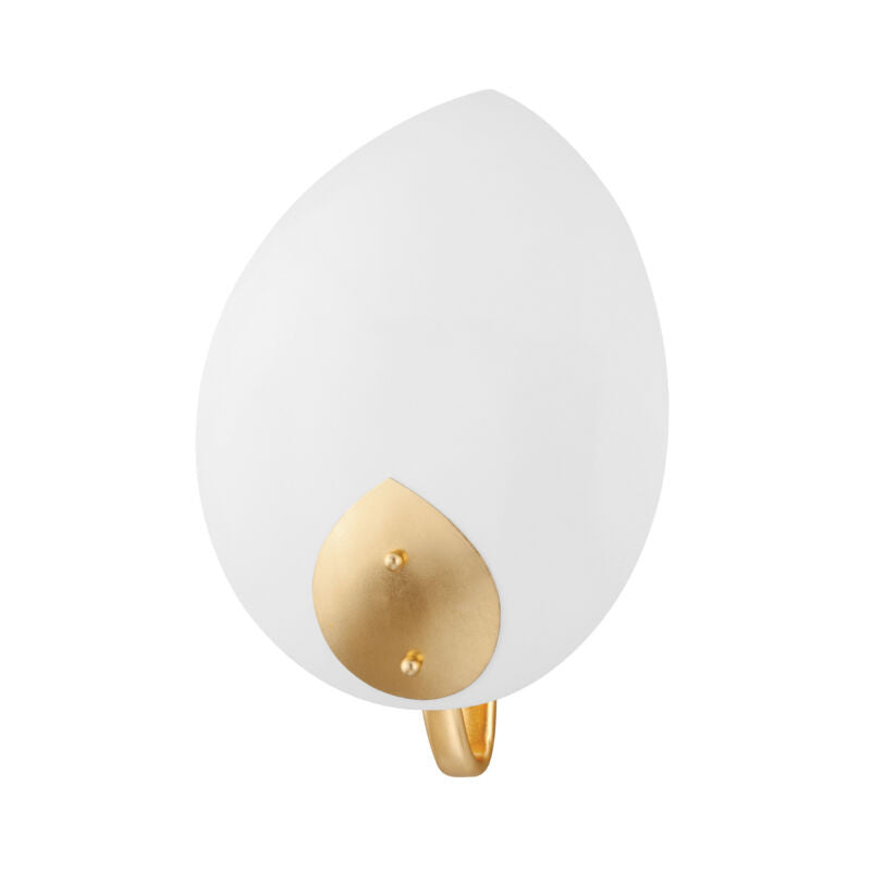 Hudson Valley Lighting Lotus Wall Sconce in Gold Leaf/white 5701-GL/WH