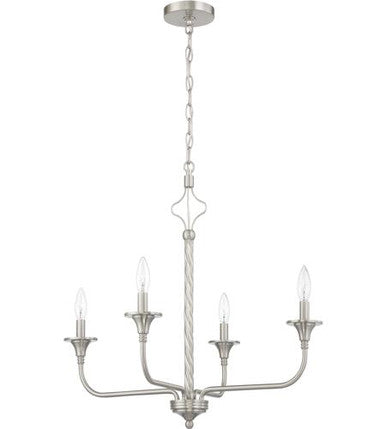 Craftmade Jolenne 4 Light Chandelier in Brushed Polished Nickel 57024-BNK