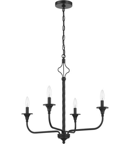 Craftmade Jolenne 4 Light Chandelier in Flat Black 57024-FB