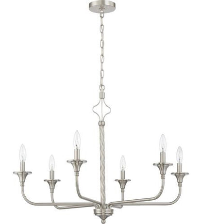 Craftmade Jolenne 6 Light Chandelier in Brushed Polished Nickel 57026-BNK