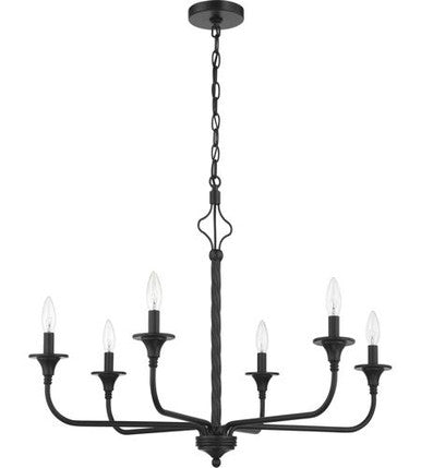 Craftmade Jolenne 6 Light Chandelier in Flat Black 57026-FB