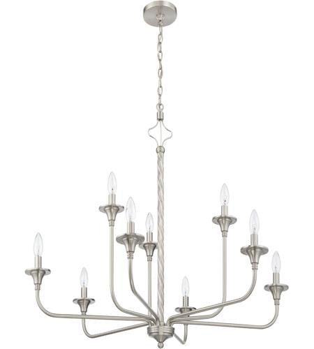 Craftmade Jolenne 9  Light Two-Tier Chandelier in Brushed Polished Nickel 57029-BNK