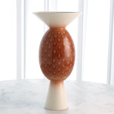 Global Views Wide Orb Vase-Sunset Dots 1.10800