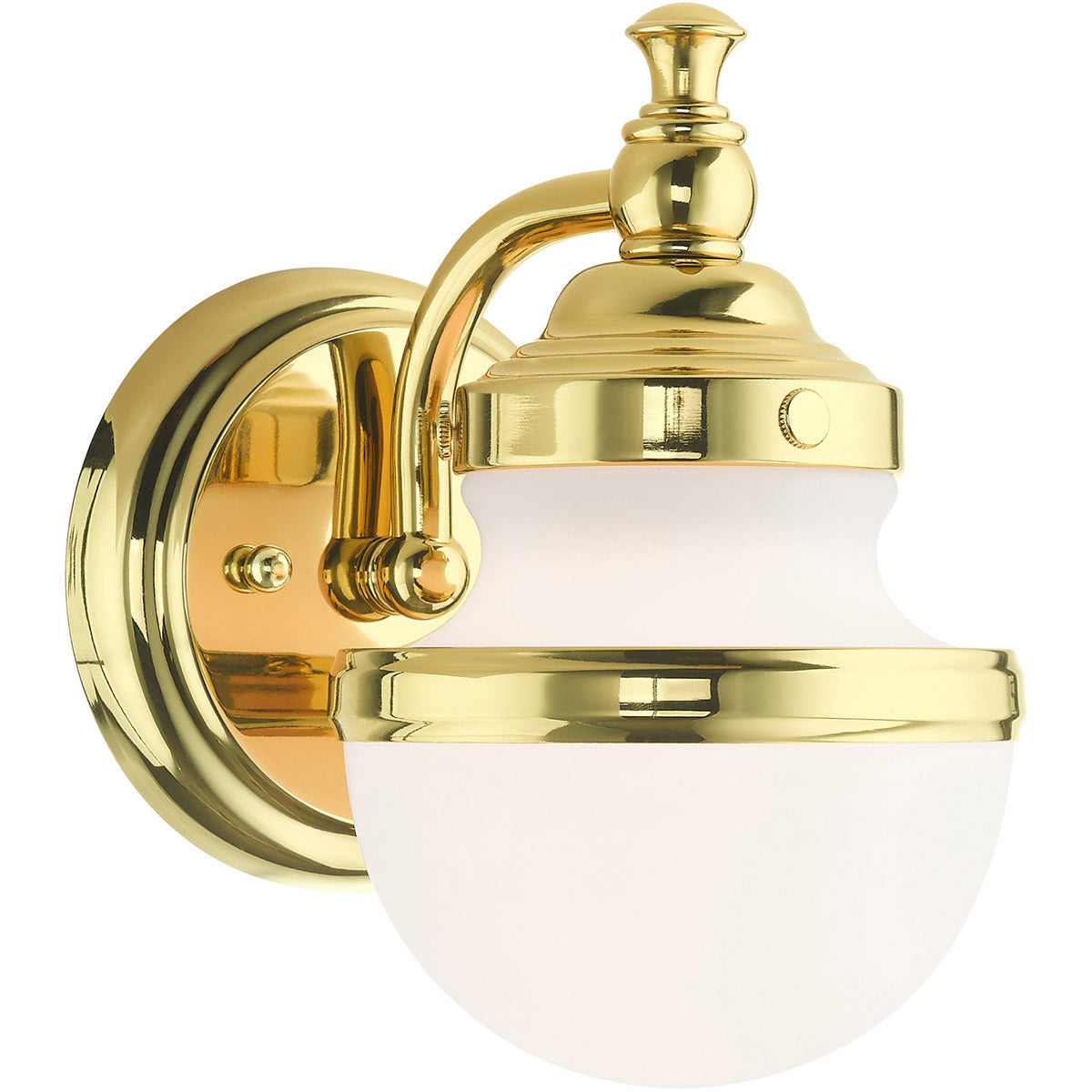 Livex Lighting Oldwick Collection 1 Lt Polished Brass Wall Sconce in Polished Brass 5711-02