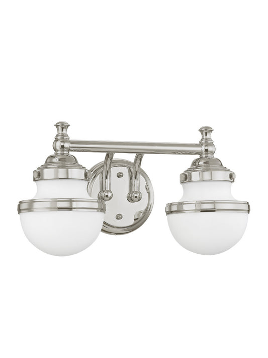 Livex Lighting Oldwick Collection 2 Light Polished Chrome Bath Light in Polished Chrome 5712-05