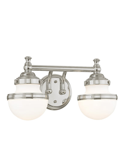 Livex Lighting Oldwick Collection 2 Light Polished Chrome Bath Light in Polished Chrome 5712-05