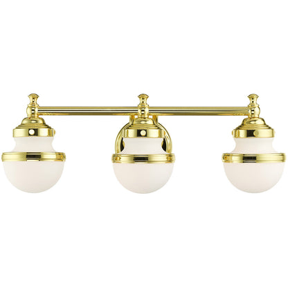 Livex Lighting Oldwick Collection 3 Lt Polished Brass Bath Vanity in Polished Brass 5713-02